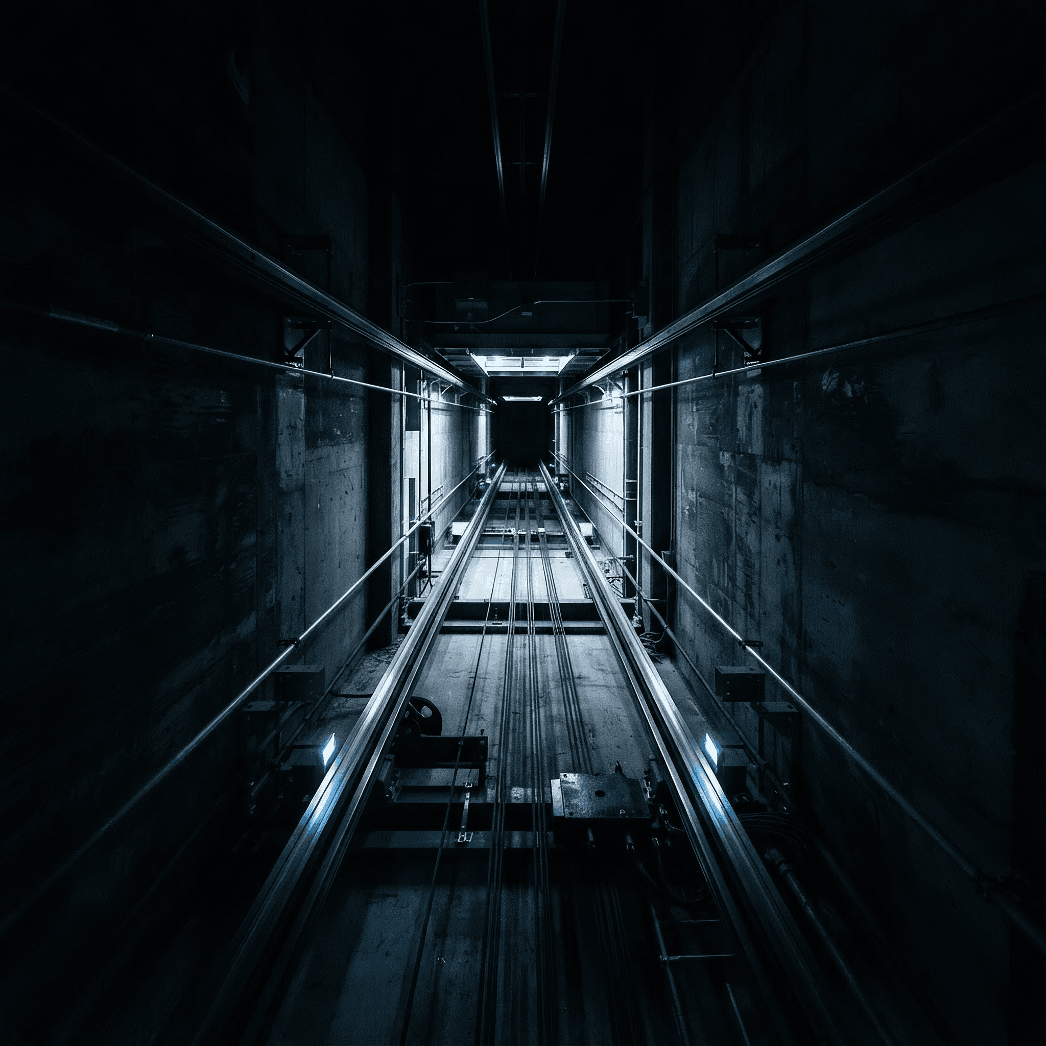 Elevator hoistway with steel guide rails