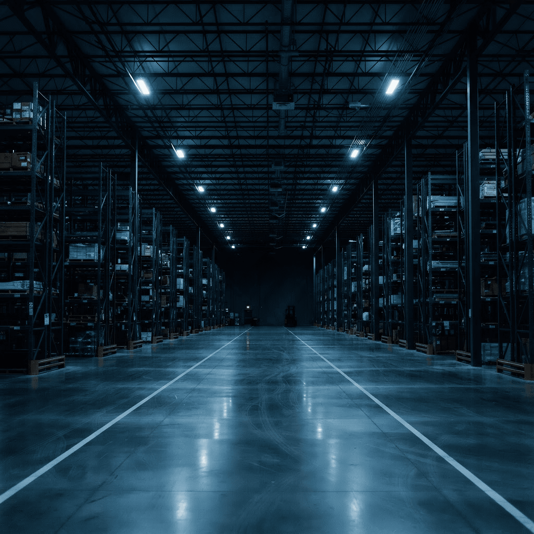 Warehouse interior with sealed floors