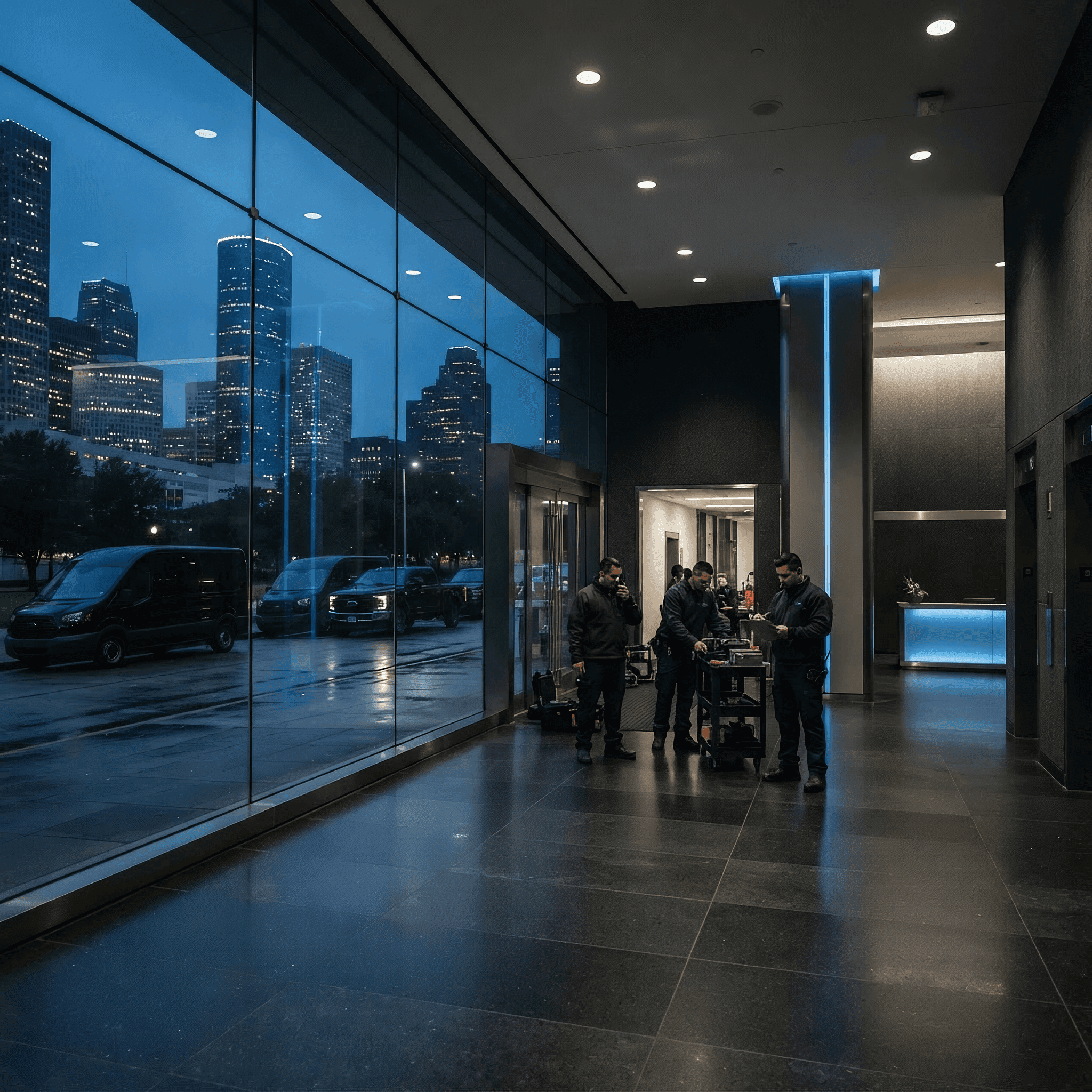 Coordinated commercial service operations across Houston